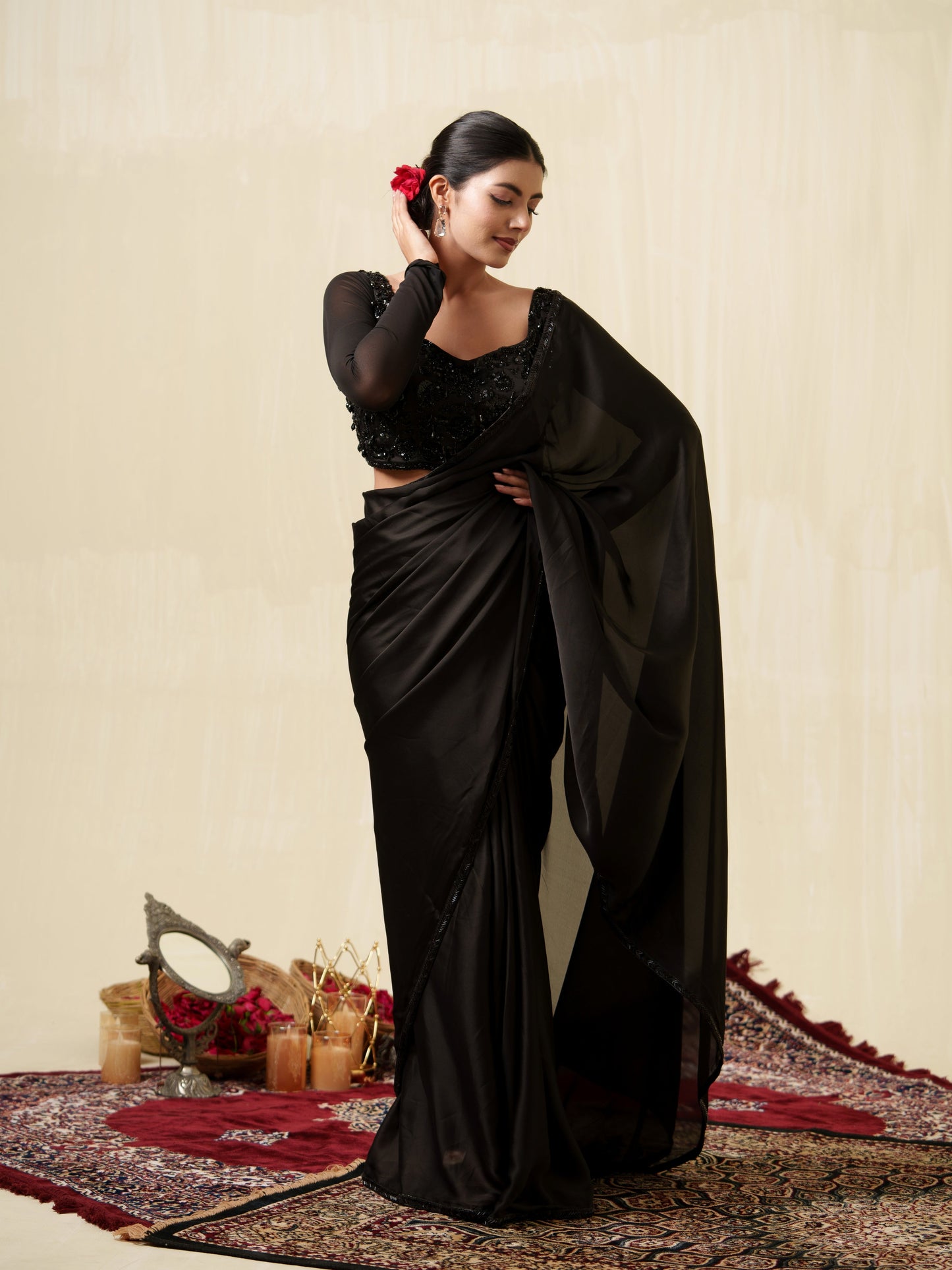 Anamika black saree