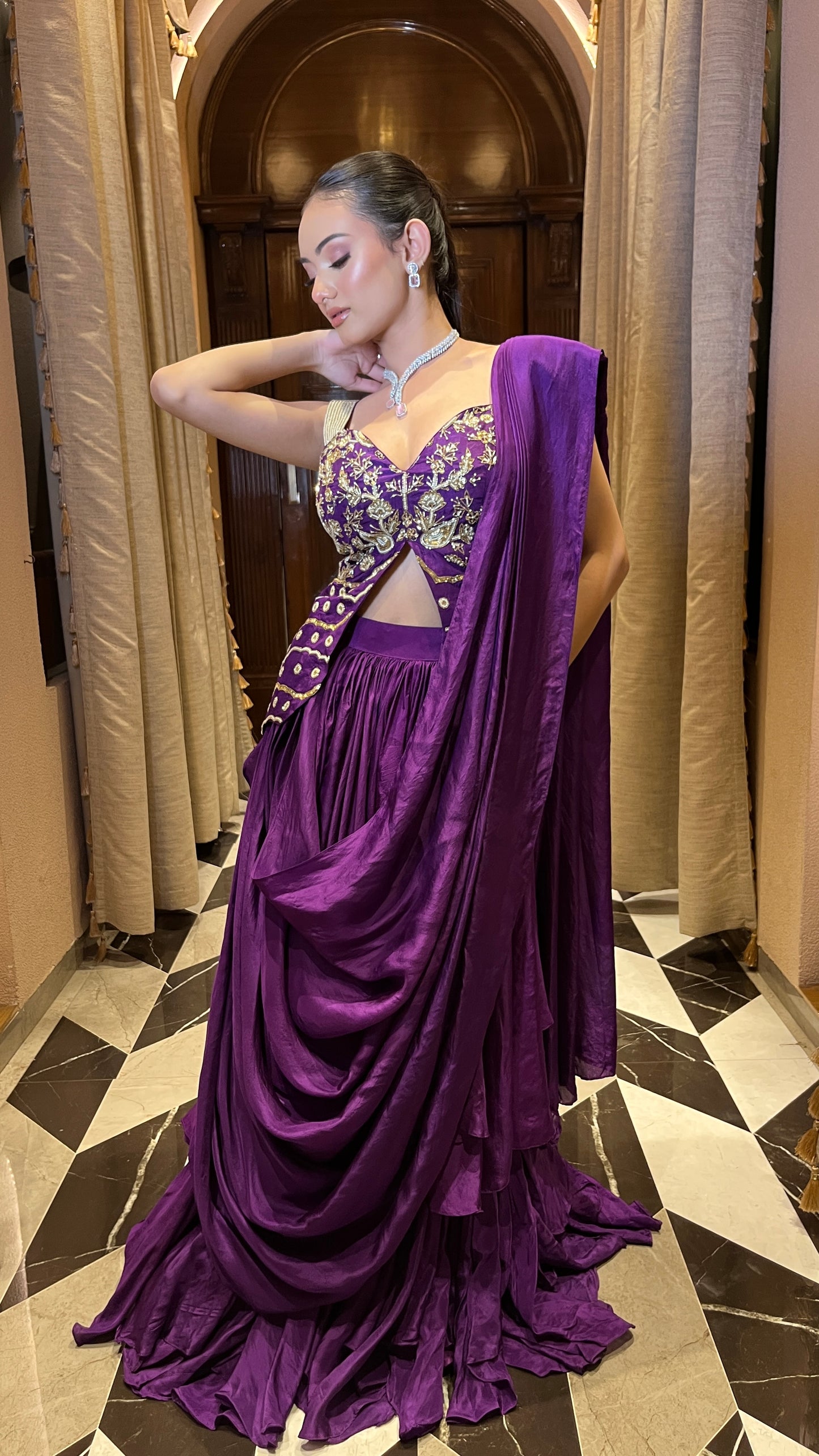 vamika purple saree